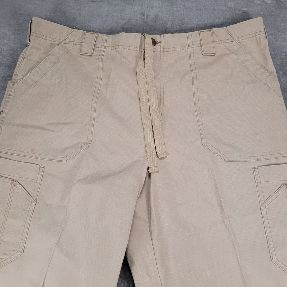 Carhartt Khaki Cargo Work Pants Tactical Ripstop Cotton Utility Trousers Mens XL